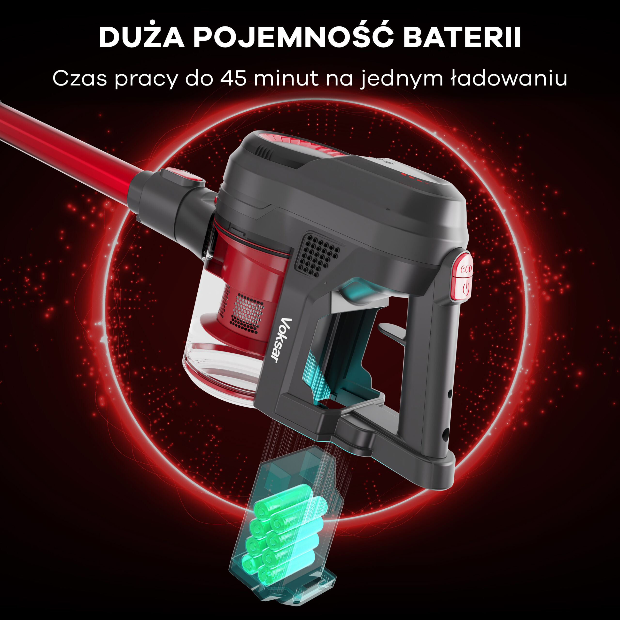 Bezprzewodowy Odkurzacz VOKSAR A11s 5w1 + Dodatkowe Końcówki - obrazek 2