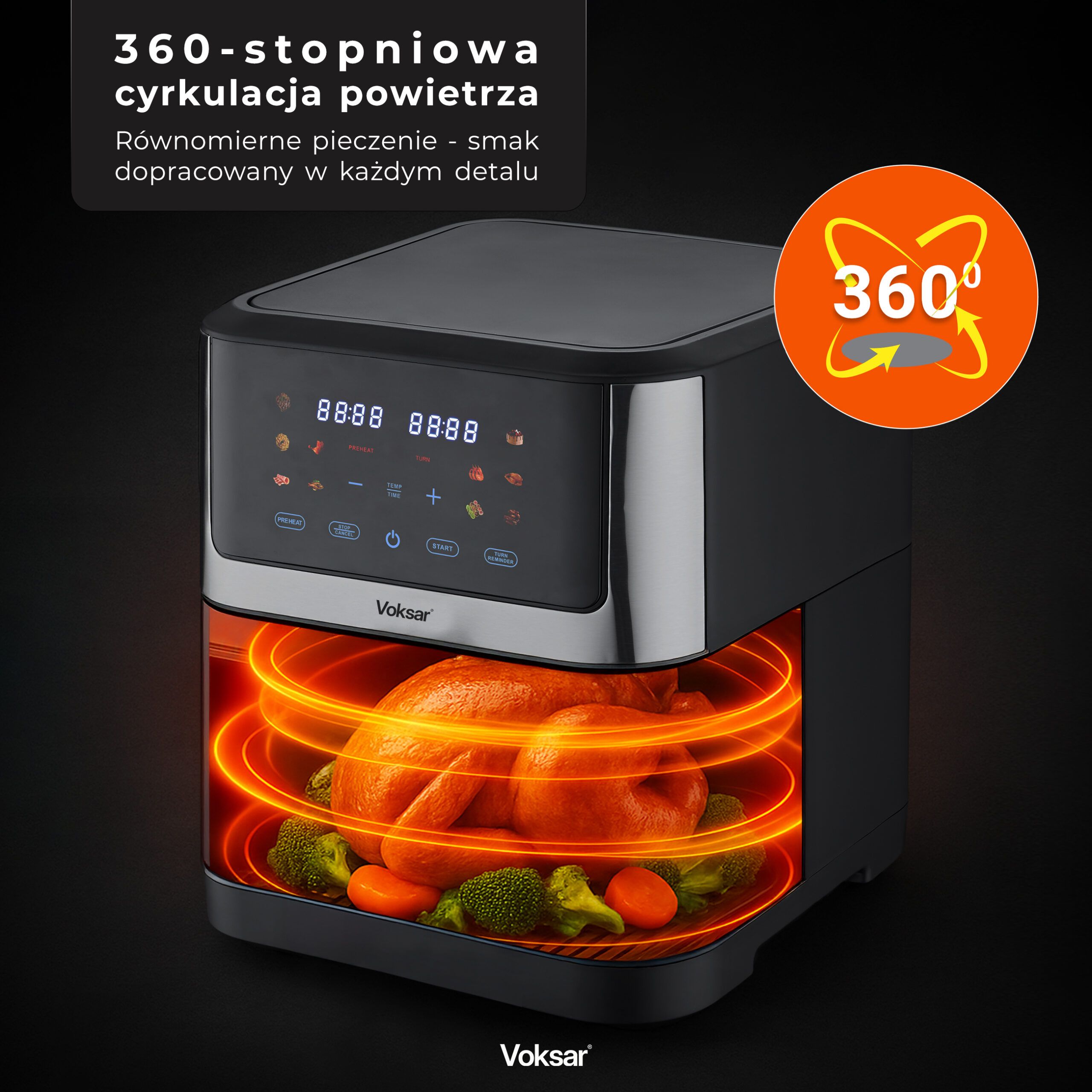 Frytkownica Beztłuszczowa AirFryer VOKSAR K11 XXL 8L 12w1 1800W - obrazek 6